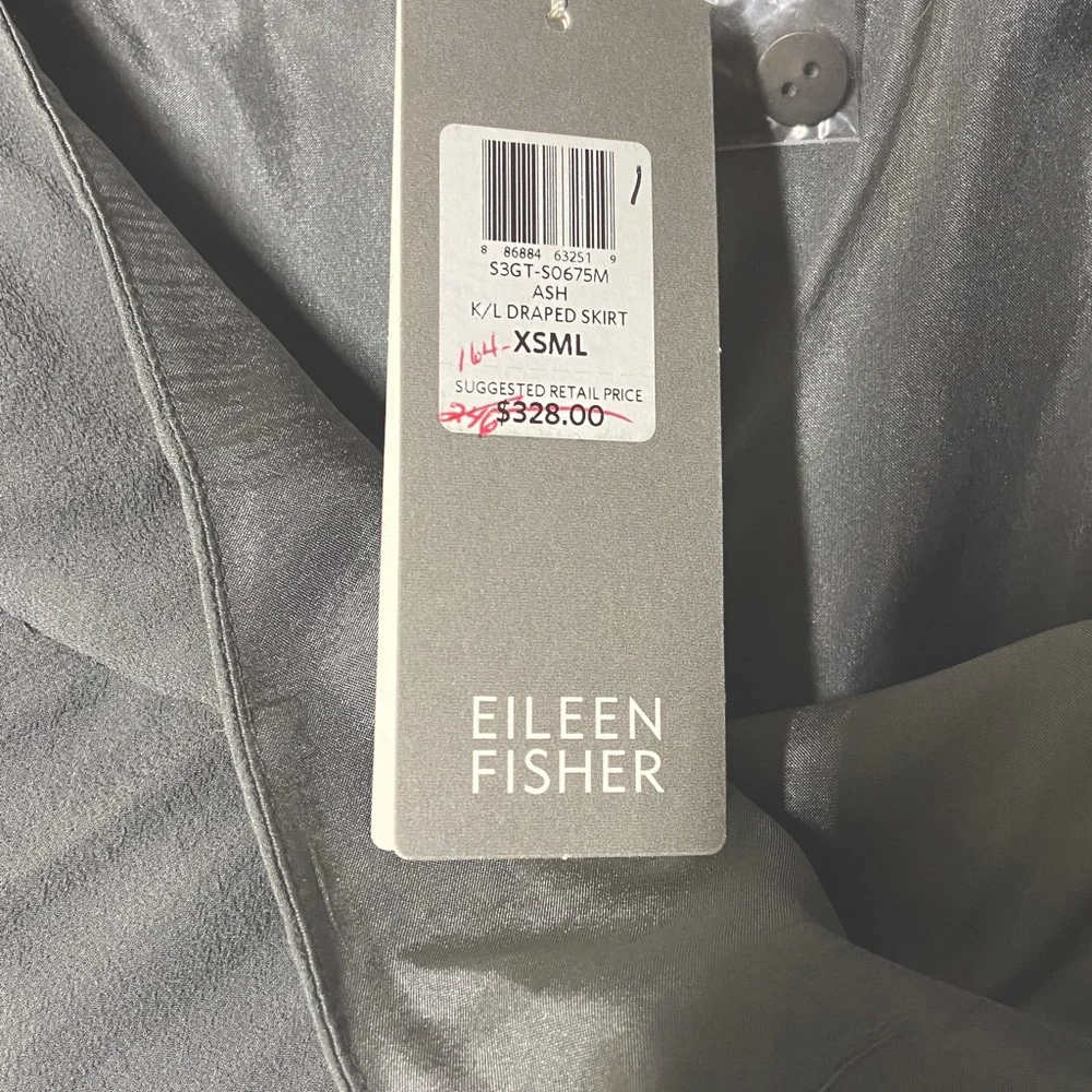 EILEEN FISHER Draped Silk Georgette Skirt - NWT - Picture 7 of 11